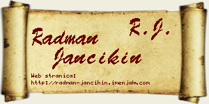 Radman Jančikin vizit kartica